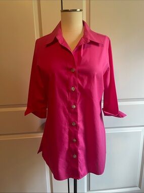 Investments Hot Pink Button-Up Tunic Size 8